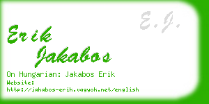 erik jakabos business card